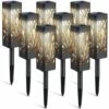 TINOR Lampe Solaire Exterieur Jardin, 6 Pièces Décoration Jardin Lanterne Solaire Avec Lumière Blanche Chaude, IP65 Étanche Lumière Solaire Extérieure Auto On/Off Pour Cour Outdoor Cour Pelouse -Luminaire solaire Soldes 2022 54679709 1