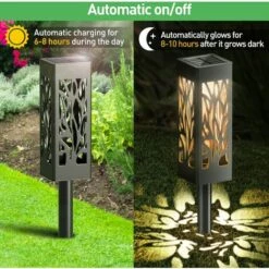 TINOR Lampe Solaire Exterieur Jardin, 6 Pièces Décoration Jardin Lanterne Solaire Avec Lumière Blanche Chaude, IP65 Étanche Lumière Solaire Extérieure Auto On/Off Pour Cour Outdoor Cour Pelouse -Luminaire solaire Soldes 2022 54679709 4