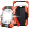 PERLE RARE Projecteur LED Rechargeable Charge Solaire USB Projecteur Chantier Lumière Lampe De Travail Lanterne Portable Avec 4 Modes SOS Rotation à 360° Poignée Réglable Et Magnétique Pour Camping