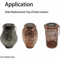 MONLY Lot De 2 Lanternes Solaires De Rechange Pour Lanternes Suspendues Extérieures, Lampe Solaire LED De Remplacement Avec Boîte à Piles Facile à Installer Professionnelle -Luminaire solaire Soldes 2022 54880029 4