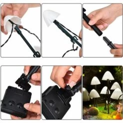 THSINDE Guirlande Lumineuse Solaire LED Jardin Extérieur, Fée Champignon Guirlande Lumineuse 3 Mètres 10 Lumières Toujours Allumées - Blanc Chaud -Luminaire solaire Soldes 2022 54903792 3