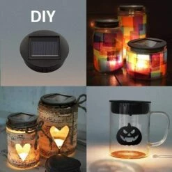 Lot De 2 Lampes Solaires De Rechange Avec Ampoules LED, Panneau Solaire, Lanterne, Couvercle De Rechange, Ampoule De Rechange Pour Lanternes Suspendues, Lampes Solaires LED, Décoration De Jardin, Betterlife -Luminaire solaire Soldes 2022 55018562 5