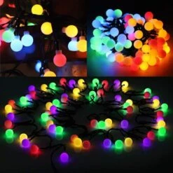 BEARSU 12M Coloré Solaire Guirlande Lumineuse, 120 LED Lumière Boules Multicolore, IP54 Etanche Pour Fêtes Party Nouvel An Clairage Exterieur Noël Mariage Jardin Terrasse Décoration Lampe String Light [Classe énergétique A++] -Luminaire solaire Soldes 2022 55022661 4