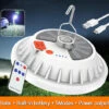 LIFCAUSAL Lampe Solaire De Camping Avec Télécommande Suspendue IPX7 étanche Pour Camping, Randonnée, Ouragan, Charge D'urgence De Téléphone Portable (120 LED) -Luminaire solaire Soldes 2022 55031421 1