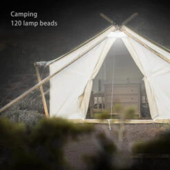 LIFCAUSAL Lampe Solaire De Camping Avec Télécommande Suspendue IPX7 étanche Pour Camping, Randonnée, Ouragan, Charge D'urgence De Téléphone Portable (120 LED) -Luminaire solaire Soldes 2022 55031421 4