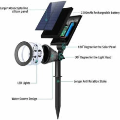 Projecteur Spot Solaire 4 LED Extérieur Etanche Lumière 2-en-1 Projecteur Solaire Pelouse Lumière Extérieure LED Couleur Lumière Jardin Lumière Lumière Décorative-Macaron -Luminaire solaire Soldes 2022 55210486 3