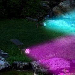 Projecteur Spot Solaire 4 LED Extérieur Etanche Lumière 2-en-1 Projecteur Solaire Pelouse Lumière Extérieure LED Couleur Lumière Jardin Lumière Lumière Décorative-Macaron -Luminaire solaire Soldes 2022 55210486 5