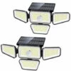 Lampes Solaires Extérieures, 270 LED 3000LM Détecteur De Mouvement IP65 Étanche 4 Têtes 3 Modes 6500K Énergie Solaire Sécurité LED Projecteurs Sans-Macaron -Luminaire solaire Soldes 2022 55210516 1