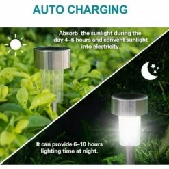 HKLFFJA Lampes Solaire Exterieur Jardin Lot De 12 Lumiere Exterieur Jardin LED En Acier Inoxydable Étanches Eclairage Exterieur Pour Terrasse, Pelouse Et Chemins( Lumière Colorée) 8 HKLFFJA Lampes Solaire Exterieur Jardin Lot De 12 Lumiere Exterieur Jardin LED En Acier Inoxydable Étanches Eclairage Exterieur Pour Terrasse, Pelouse Et Chemins( Lumière Colorée) -Luminaire solaire Soldes 2022 55358868 2