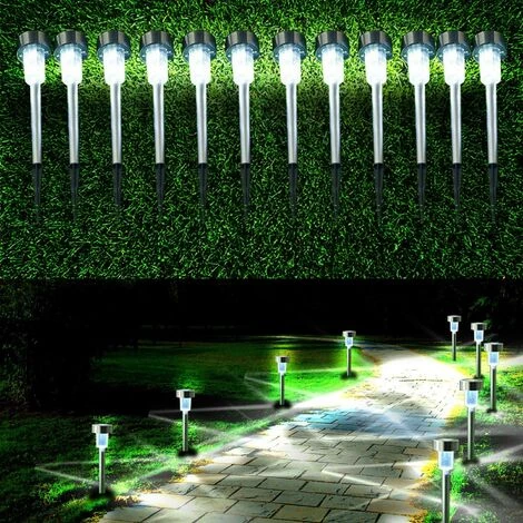 HKLFFJA Lampes Solaire Exterieur Jardin Lot De 12 Lumiere Exterieur Jardin LED En Acier Inoxydable Étanches Eclairage Exterieur Pour Terrasse, Pelouse Et Chemins( Lumière Colorée) 6 HKLFFJA Lampes Solaire Exterieur Jardin Lot De 12 Lumiere Exterieur Jardin LED En Acier Inoxydable Étanches Eclairage Exterieur Pour Terrasse, Pelouse Et Chemins( Lumière Colorée) â Image 4