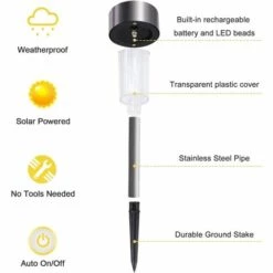 HKLFFJA Lampes Solaire Exterieur Jardin Lot De 12 Lumiere Exterieur Jardin LED En Acier Inoxydable Étanches Eclairage Exterieur Pour Terrasse, Pelouse Et Chemins( Lumière Colorée) 11 HKLFFJA Lampes Solaire Exterieur Jardin Lot De 12 Lumiere Exterieur Jardin LED En Acier Inoxydable Étanches Eclairage Exterieur Pour Terrasse, Pelouse Et Chemins( Lumière Colorée) -Luminaire solaire Soldes 2022 55358868 5