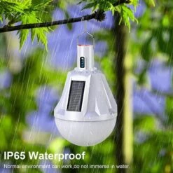 Ampoule LED Solaire, Rechargeable Par USB, Lampe De Lumière Avec énergie Solaire, Lampe Suspendue Pour Extérieur, Lampe De Télécommande, éclairage Imperméable Pour Jardin, Patio, Camping，Starlight -Luminaire solaire Soldes 2022 55568149 5