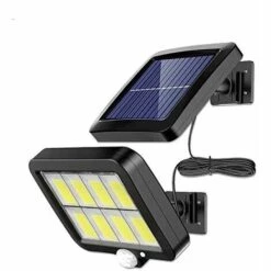 Lampes Solaires D'extérieur Avec Détecteur De Mouvement - 160 LED COB Lumineuses - Panneau Solaire Réglable - Lampes De Sécurité Filaires à énergie Solaire Pour Mur, Cour,Starlight