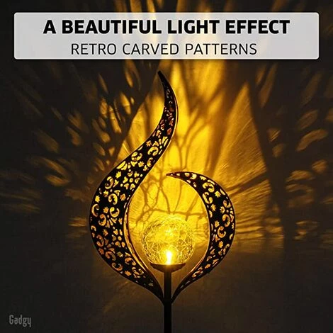 GUAZHUNIFR Jeu De 2 Lampe Solaire Exterieur Flamme | Decoration De Jardin | Lumières Pour L'extérieur,Guazhuni 6 GUAZHUNIFR Jeu De 2 Lampe Solaire Exterieur Flamme | Decoration De Jardin | Lumières Pour L'extérieur,Guazhuni – Image 4