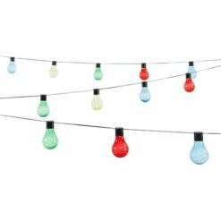 SOLARGEO Guirlande Lumineuse Solaire à Leds OLBA - 20 Ampoules - Multicolore Et Noir - Multicolore
