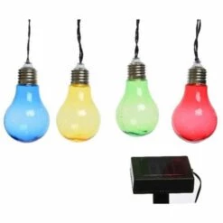 JARDIDECO Guirlande Lumineuse Solaire 10 Ampoules Led Multicolore