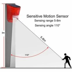 BENOBBY KIDS Alarme Sonore Et Lumineuse Solaire Détecteur De Mouvement Sirène 110 Décibels Alerte Sonore Et Avertissement Flash 6 LED Système D'alarme De Sécurité Stroboscopique Pour Ferme Villa, Rouge, 1pc 11 BENOBBY KIDS Alarme Sonore Et Lumineuse Solaire Détecteur De Mouvement Sirène 110 Décibels Alerte Sonore Et Avertissement Flash 6 LED Système D'alarme De Sécurité Stroboscopique Pour Ferme Villa, Rouge, 1pc -Luminaire solaire Soldes 2022 56069173 5