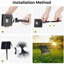 TINOR Guirlande Lumineuse Solaire,9M 50 LED Guirlande Lumineuse Extérieure Et Interieur 8 Modes IP65 Etanche, USB Guirlande Guinguette Pour Noël, Fête, Jardin, Terrasse, Balcon, Arbres, Mariages（blanc Chaud） -Luminaire solaire Soldes 2022 56198521 5