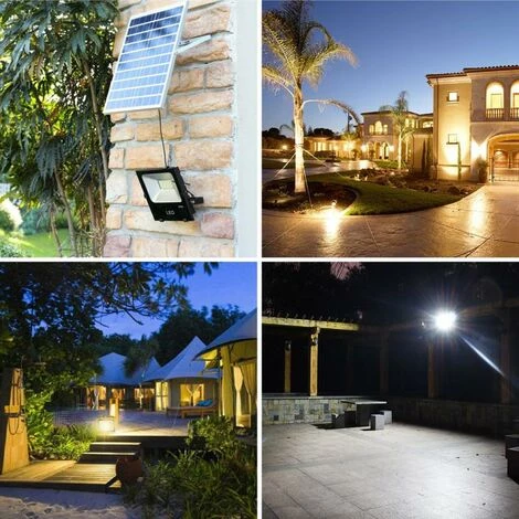 Projecteur Solaire LED 100W Dimmable Avec Détecteur (Panneau+ Télécommande Inclus) - Blanc Froid 6000K - 8000K - SILUMEN 4 Projecteur Solaire LED 100W Dimmable Avec Détecteur (Panneau+ Télécommande Inclus) - Blanc Froid 6000K - 8000K - SILUMEN – Image 2