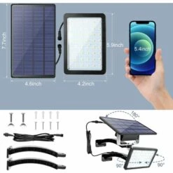 LIFCAUSAL Lampe Solaire D'extérieur Lumineuse Solaire Split 1000 Lumens 48 LED IP65 étanche Extérieur à énergie Solaire Projecteur De Sécurité Adapté Pour Mur Porche Abri Maison Garage -Luminaire solaire Soldes 2022 56624332 5