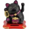 PERLE RARE Chat Porte Bonheur Bonne Chance Figurine Avec Bras Mobile à L'Energie Solaire Décoration Pour Voiture Maison Bureau (noir) -Luminaire solaire Soldes 2022 56742986 1