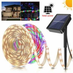 Thsinde Ruban LED Solaires Exterieur, Bandes LED Solaires 5M 150LED, Chaîne De Lumière Solaire Extérieure Etanche，pour Maison Jardin Vitrine Mariage Noël -Blanc Chaud -Luminaire solaire Soldes 2022 56755011 3