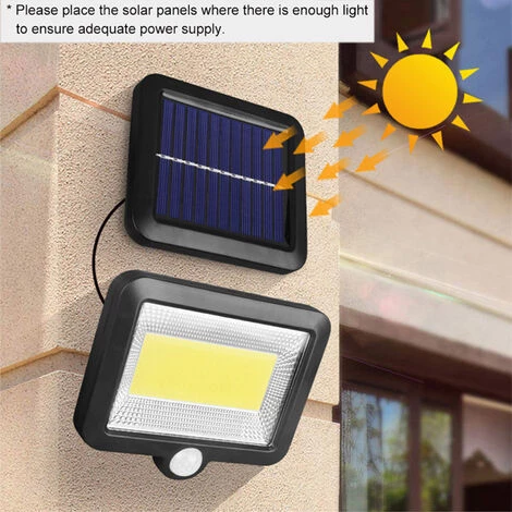 ASUPERMALL Lampe De Nuit Murale A Energie Solaire 100Cob, Capteur De Mouvement 6 ASUPERMALL Lampe De Nuit Murale A Energie Solaire 100Cob, Capteur De Mouvement – Image 4