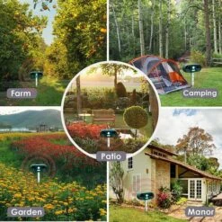 HKLFFJA Répulsif Chat Jardin Solaire à Ultrasons 2X Avec Lumière LED, Imperméable Répulsif Animaux Pour Chat, Chiens, Oiseaux -Luminaire solaire Soldes 2022 57144060 5