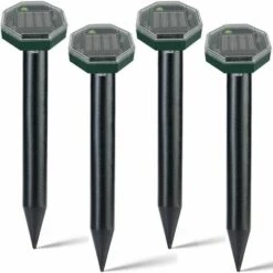HKLFFJA Répulsif Taupe Ultrason Solaire,Anti Taupe,Répulsif Serpent Ultrason Lot De 4,Rrépulsif Taupe Solaire,IP65 Répulsif Solaire De Taupe,Anti-Taupe,Gopher,Serpent,pour La Lutte Antiparasitaire De Jardin…