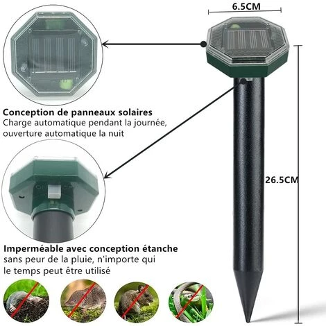 HKLFFJA Répulsif Taupe Ultrason Solaire,Anti Taupe,Répulsif Serpent Ultrason Lot De 4,Rrépulsif Taupe Solaire,IP65 Répulsif Solaire De Taupe,Anti-Taupe,Gopher,Serpent,pour La Lutte Antiparasitaire De Jardin… 4 HKLFFJA Répulsif Taupe Ultrason Solaire,Anti Taupe,Répulsif Serpent Ultrason Lot De 4,Rrépulsif Taupe Solaire,IP65 Répulsif Solaire De Taupe,Anti-Taupe,Gopher,Serpent,pour La Lutte Antiparasitaire De Jardin… – Image 2