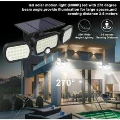 MONLY Lampe Solaire Extérieur,(pack De 2), étanche IP65, éclairage Grand Angle 360 ​​°, Lumière Solaire Avec Détecteur De Mouvement, Pour Jardin, Entrée -Luminaire solaire Soldes 2022 57218783 4