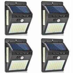 MONLY 4*Lampe Solaire Extérieur, Lumière Solaire Etanche éclairage Solaire ,avec Détecteur De Mouvement Lampe, De Sécurité Sans Fil Lampe Mural Pour Jardin.