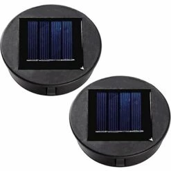 QERSTA 2 Pièces Haut De Remplacement Lumière Solaire Pour Lantern Panneau Solaire Couvercle De Lumière Avec Une Ampoule LED,Lanterne Solaire Bricolage Pour Décor De Jardin Extérieur