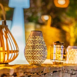 LUMI JARDIN Lanterne Solaire Décorative LEILA Blanc Métal H25.5cm - Blanc -Luminaire solaire Soldes 2022 57585158 3