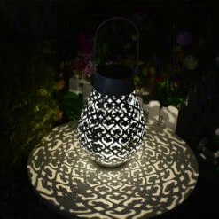 LUMI JARDIN Lanterne Solaire Décorative LEILA Blanc Métal H25.5cm - Blanc -Luminaire solaire Soldes 2022 57585158 4