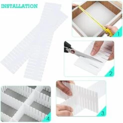 HKLFFJA Organisateur De Tiroir Diviseur De Tiroir 8 PCS Separateur Tiroirs Reglable Pour Fournitures De Bureau, Chambre à Coucher, Cuisine, Ustensiles De Maquillage -Luminaire solaire Soldes 2022 57585193 3