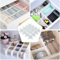 HKLFFJA Organisateur De Tiroir Diviseur De Tiroir 8 PCS Separateur Tiroirs Reglable Pour Fournitures De Bureau, Chambre à Coucher, Cuisine, Ustensiles De Maquillage -Luminaire solaire Soldes 2022 57585193 5