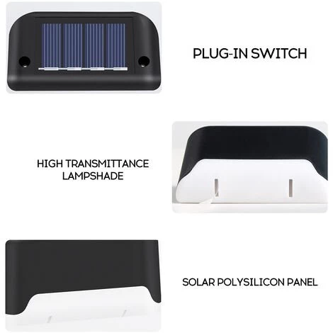 TANCYCO Lampes Solaires Extérieures Étanches Jardin Escaliers Clôture Lumière Chaude Route Goujon Lampe Pour Jardin Paysage Rue Voie (Lot De 1 Lumière Chaude Noire) 4 TANCYCO Lampes Solaires Extérieures Étanches Jardin Escaliers Clôture Lumière Chaude Route Goujon Lampe Pour Jardin Paysage Rue Voie (Lot De 1 Lumière Chaude Noire) – Image 2