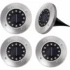 AIDUCHO 4pcs 12 LED Solaire Solaire Lumière Extérieure Souterraine Étanche Éclairage Sans Fil Avec Capteur De Lumière Pour Jardin Place Allée-Blanc Chaud -Luminaire solaire Soldes 2022 57958557 1