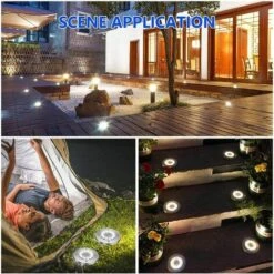AIDUCHO 12LED Lampe Solaire Extérieur, 4pcs Luminaire Jardin Au Sol Eclairage IP65 Lampe Solaire Spot Encastrable Pour Chemin Terrasse Cour Souterraine[Classe énergétique A+++] [Classe énergétique A+++] -Luminaire solaire Soldes 2022 57958594 5