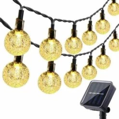 AIDUCHO Guirlande Lumineuse Solaire, 7M 50 LED Guirlande Lumineuse Extérieure Et Interieur 8 Modes IP44 Etanche, Pour Noël, Fête, Jardin, Terrasse, Balcon, Arbres, Mariages