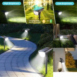 WIAN Lot De 2 Lampe Solaire 12 Ampoules LED Lampes Solaires Spots Solaires Extérieurs, 2 En 1 Lampes Solaires De Paysage IP65 Étanche Réglable Applique Murale Pour Patio, Cour, Jardin, Blanc Chaud -Luminaire solaire Soldes 2022 57984701 4