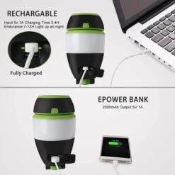 OUSUDELA Lampe Torche Camping Rechargeable 3 En 1 Lampe De Table Lanterne Camping Tente Lampe De Poche Déformable Lampe De Travail Avec 2000mAh Batterie LED Extérieur Intérieur Pour Randonnée Lecture -Luminaire solaire Soldes 2022 58159738 5