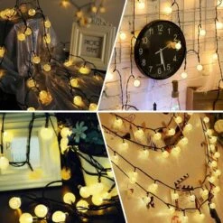 TINOR Guirlande Lumineuse Solaire, 7M 50 LED Guirlande Lumineuse Extérieure Et Interieur 8 Modes IP65 Etanche, USB Guirlande Guinguette Pour Noël, Fête, Jardin, Terrasse, Balcon, Arbres, Mariages -Luminaire solaire Soldes 2022 58345660 3