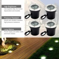GRID COOL Spot Led Extérieur Encastrable 4 PACK 3W IP67 Spot Encastrable Led Terrasse Rond 300 Lumen Lampe D'éclairage De Jardin Extérieur, Pour Jardin Chemin Cour Garage 10 GRID COOL Spot Led Extérieur Encastrable 4 PACK 3W IP67 Spot Encastrable Led Terrasse Rond 300 Lumen Lampe D'éclairage De Jardin Extérieur, Pour Jardin Chemin Cour Garage -Luminaire solaire Soldes 2022 58347831 4