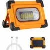 GRID COOL Projecteur LED Rechargeable Projecteur Chantier 60W 3000 Lumens Lumière De Travail Avec Batterie 9000mAh & Pannea Solaire 4 Modes Lanterne Portable Projecteur Extérieur Pour Camping, Bricolage -Luminaire solaire Soldes 2022 58348048 1