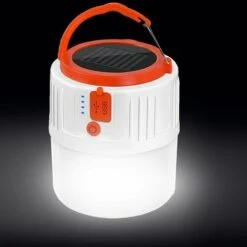 GRID COOL Lanterne Rechargeable Par USB - Lanterne De Camping Solaire LED Portable Lampe De Poche De Sécurité Lampe De Recherche étanche Pour La Randonnée, La Pêche, Les Coupures De Courant (Blanc)