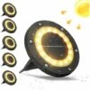 LTS FAFA 16 LEDs Lampes Solaires Exterieures Jardin Lot De 6 Lumi¨¨re Spots Solaires Encastrables IP65 Etanche Lampe Solaire Au Sol Blanc Chaud L'¨¦clairage Pour Chemins Terrasse Cour Souterraine -Luminaire solaire Soldes 2022 58368752 1