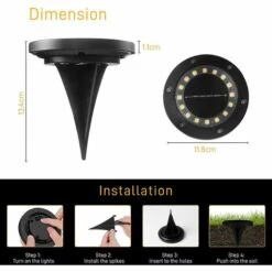 LTS FAFA 16 LEDs Lampes Solaires Exterieures Jardin Lot De 6 Lumi¨¨re Spots Solaires Encastrables IP65 Etanche Lampe Solaire Au Sol Blanc Chaud L'¨¦clairage Pour Chemins Terrasse Cour Souterraine 10 LTS FAFA 16 LEDs Lampes Solaires Exterieures Jardin Lot De 6 Lumi¨¨re Spots Solaires Encastrables IP65 Etanche Lampe Solaire Au Sol Blanc Chaud L'¨¦clairage Pour Chemins Terrasse Cour Souterraine -Luminaire solaire Soldes 2022 58368752 4