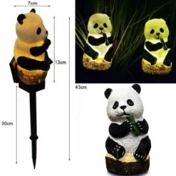 AIDUCHO Résine Solaire Panda Lampe De Sol Chaud Jaune Lumière Extérieure étanche Paysage Lampe Jardin Parc Prise De Terre Lampe -Luminaire solaire Soldes 2022 58384624 3